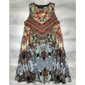 Julian Taylor New York Sleeveless Floral Paisley Shift Dress Womens Size 8 Lined